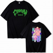 Chainsaw Man Denji and Power Black Oversized T-shirt