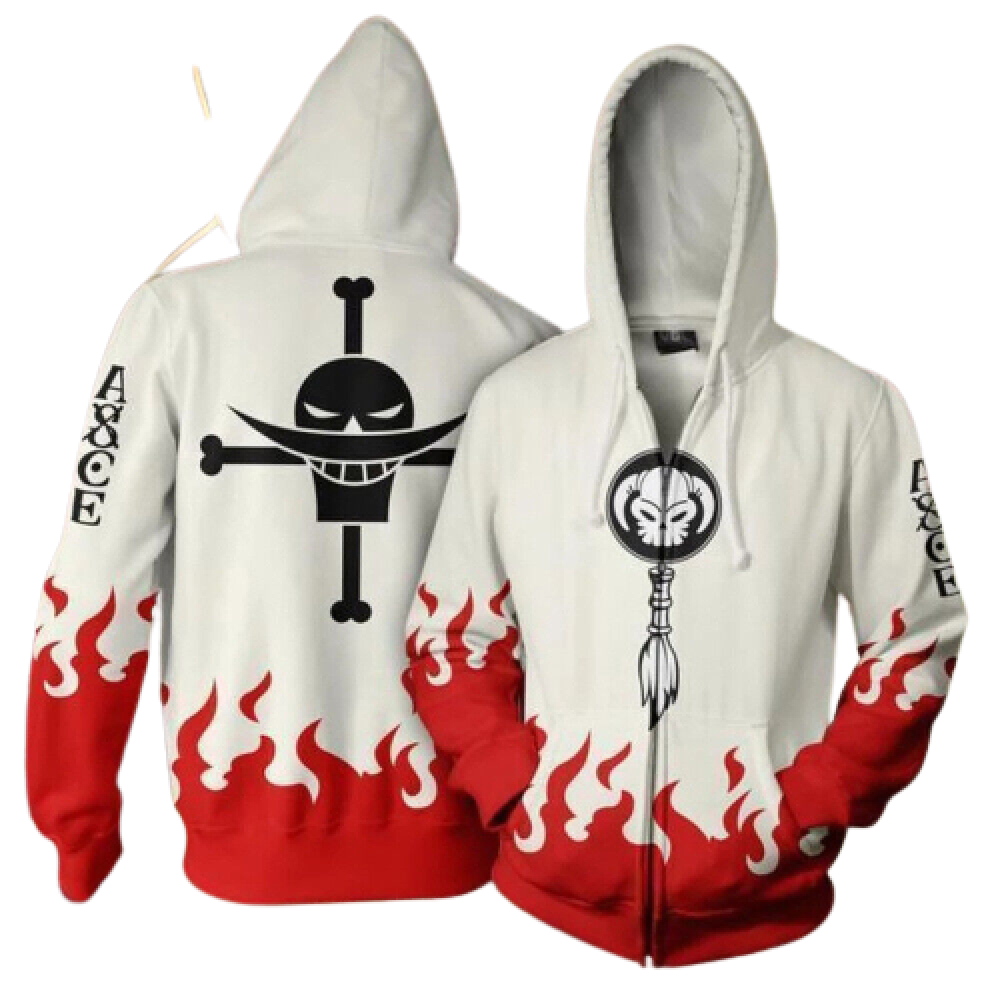 One Piece Portgas D. Ace Zip Up Hoodie