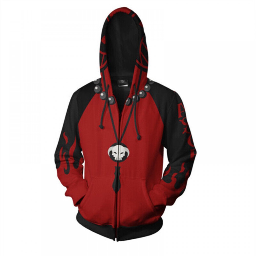 One Piece Portgas D. Ace Red Zip Up Hoodie